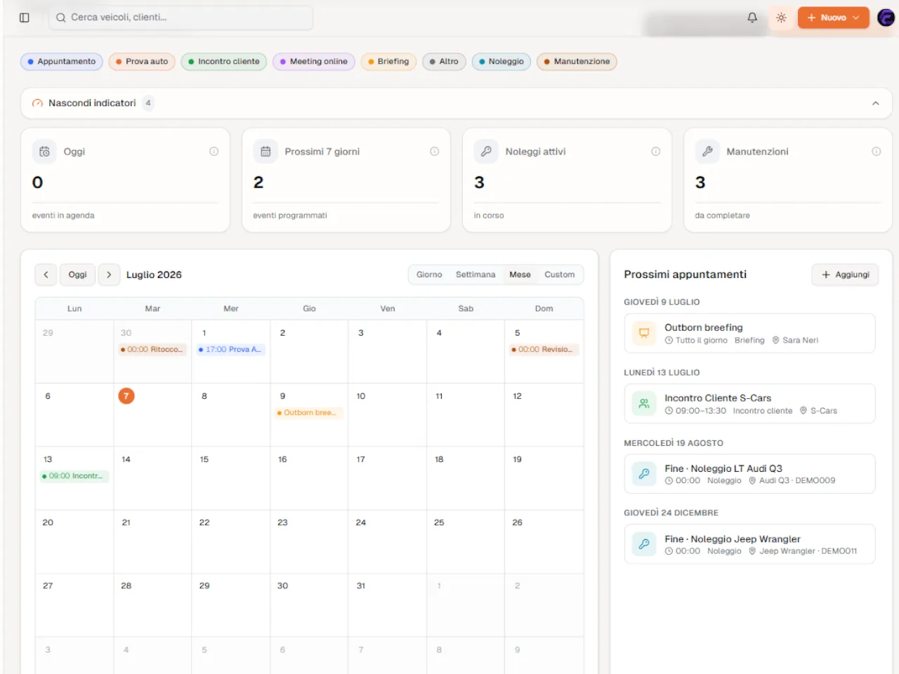 Calendario Veicoly